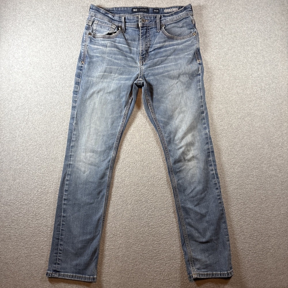 BKE Jake Straight Men's 34x32 Medium Wash Jeans Very Good Cond.